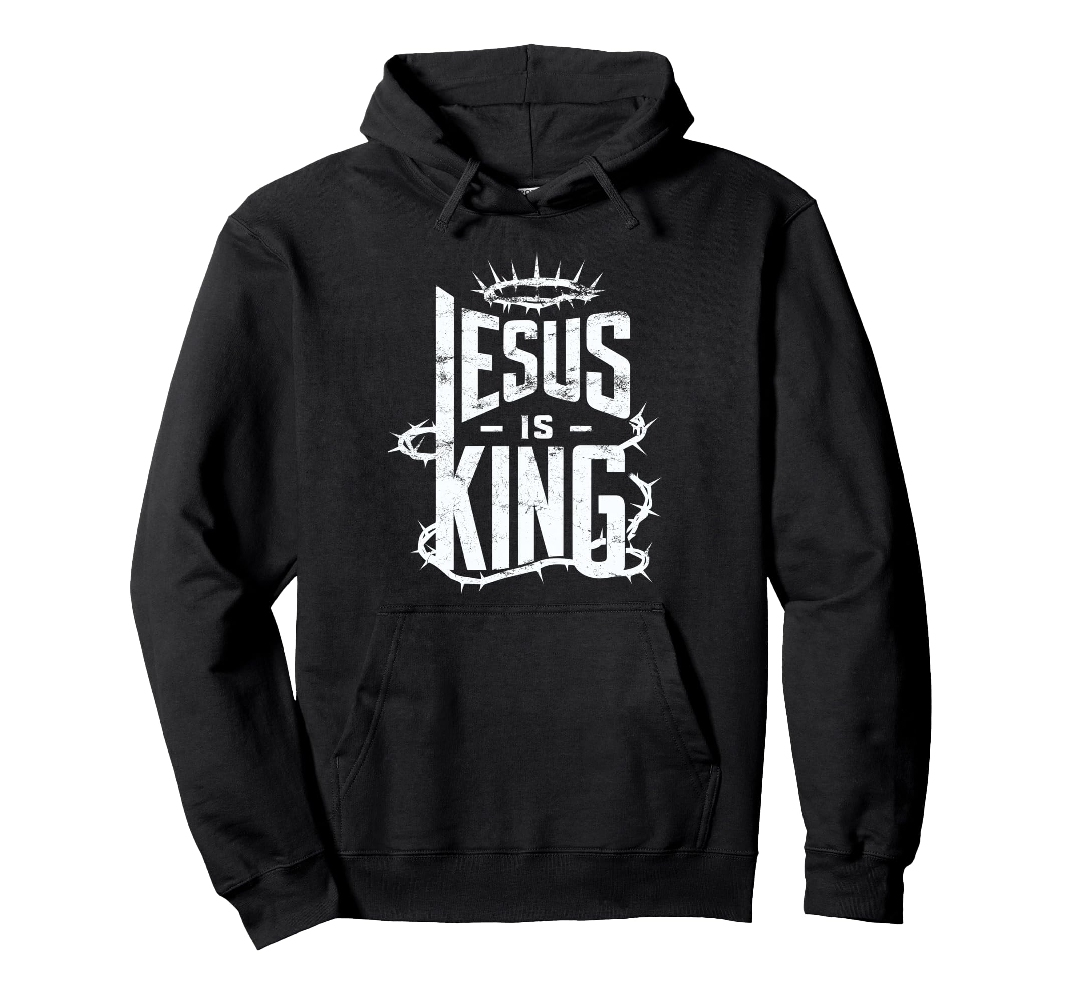 Jesus Is King Distressed Hoodie - Custom Art Print Men Women - T-Shirt, Sweatshirt, Hoodie