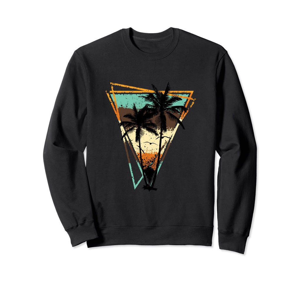 Summer Palm Trees Distressed Sweatshirt - Aesthetic Graphic Men Women - T-Shirt, Sweatshirt, Hoodie