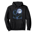 Black Cat 90S Aesthetic Moonlight Hoodie - Custom Art Print Men Women - T-Shirt, Sweatshirt, Hoodie