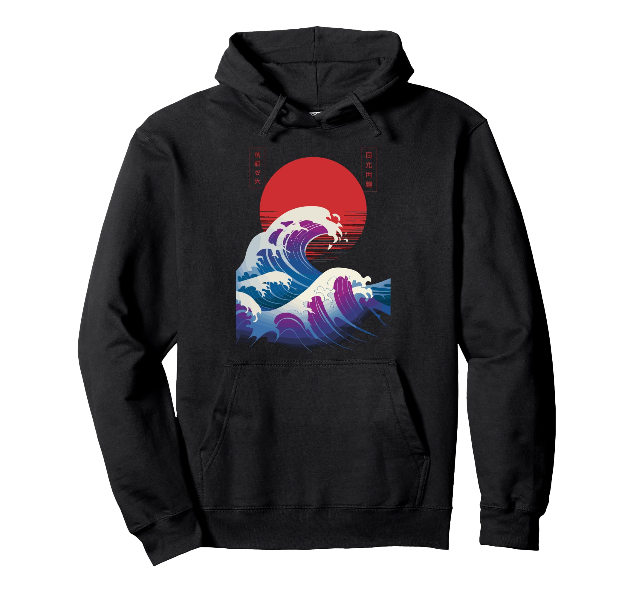 Big Wave Vaporwave Aesthetic 80S Anime Hoodie - Unique Graphic for Adults - T-Shirt, Sweatshirt, Hoodie