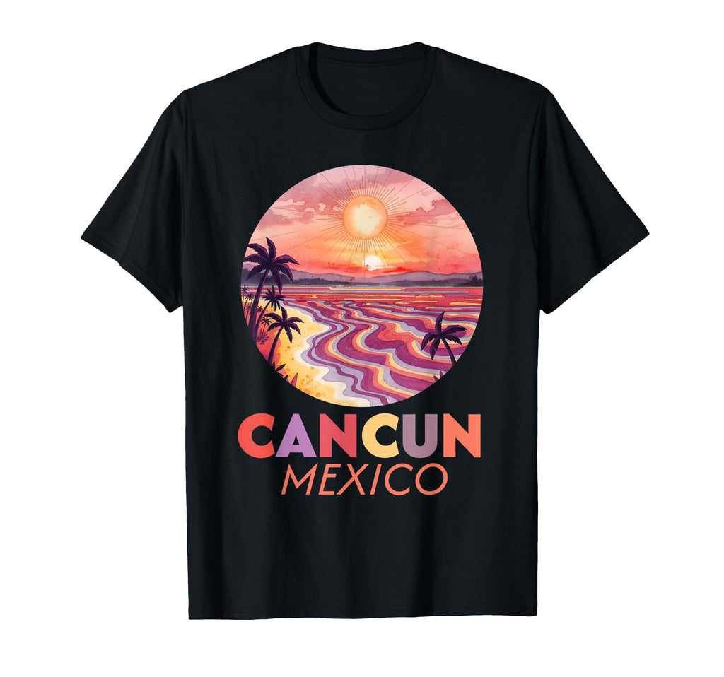 Cancun Mexico Sunset Tropical Beach T-Shirt - Aesthetic Graphic for Adults - T-Shirt, Sweatshirt, Hoodie