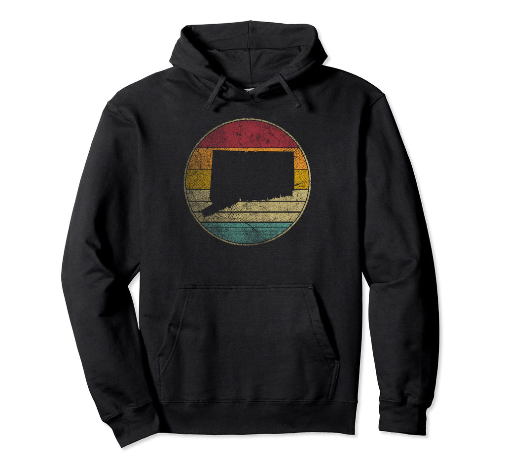 Connecticut Gift Distressed Sunset Hoodie - Custom Art Print Men Women - T-Shirt, Sweatshirt, Hoodie