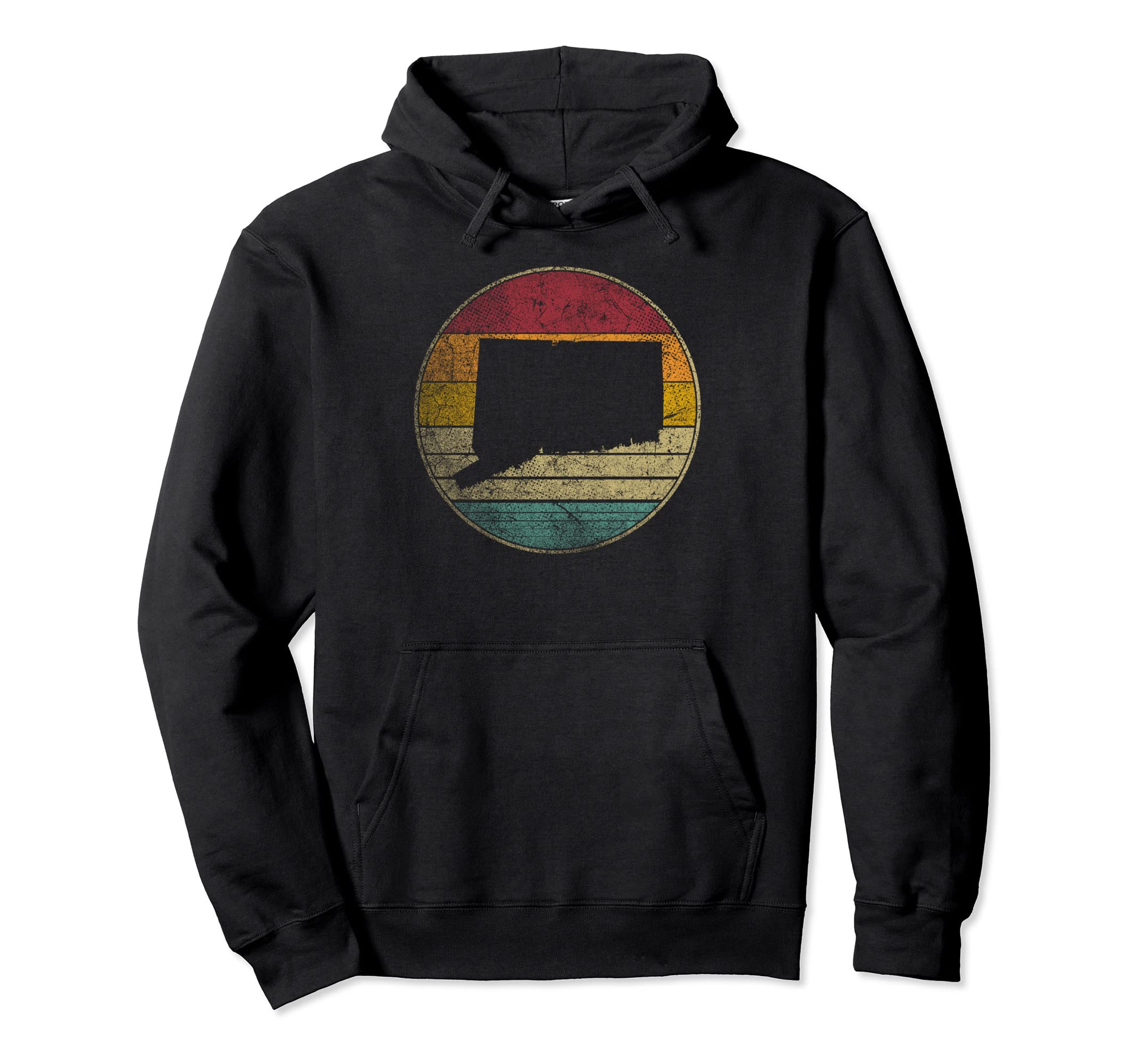 Connecticut Gift Distressed Sunset Hoodie - Custom Art Print Men Women - T-Shirt, Sweatshirt, Hoodie