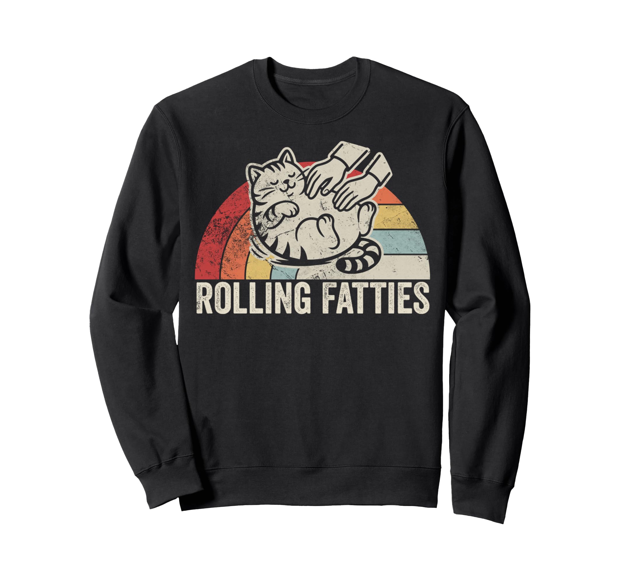 Rolling Fatties Cat Rainbow Sweatshirt - Aesthetic Graphic Unisex - T-Shirt, Sweatshirt, Hoodie
