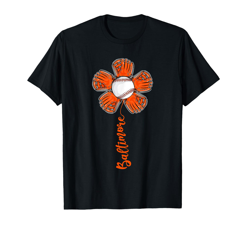 Baltimore Flower Baseball Lover Player T-Shirt - Novelty Apparel Unisex - T-Shirt, Sweatshirt, Hoodie