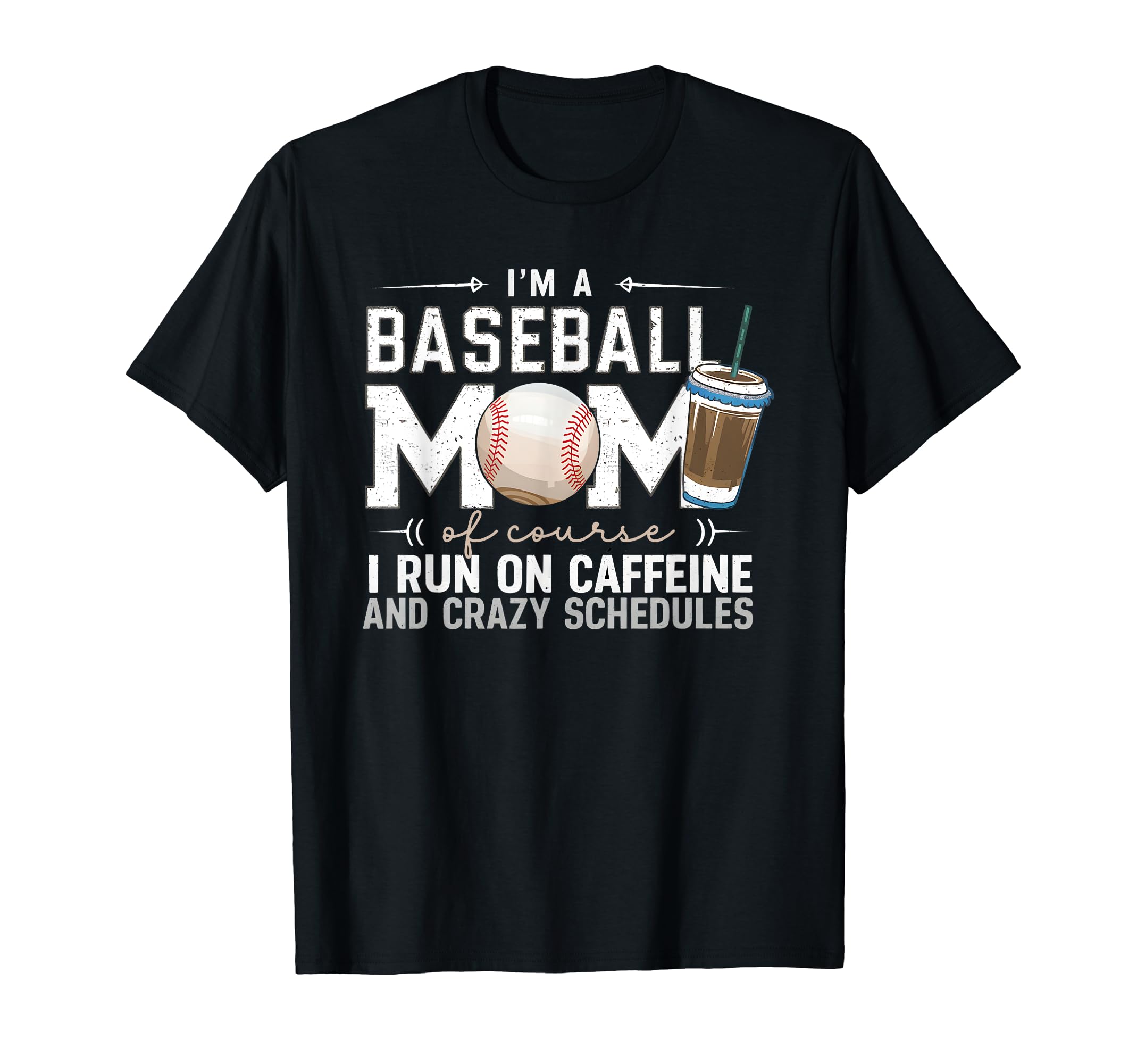 Baseball Mom Caffeine Fueled Game Day T-Shirt - Trendy Graphic for Adults - T-Shirt, Sweatshirt, Hoodie