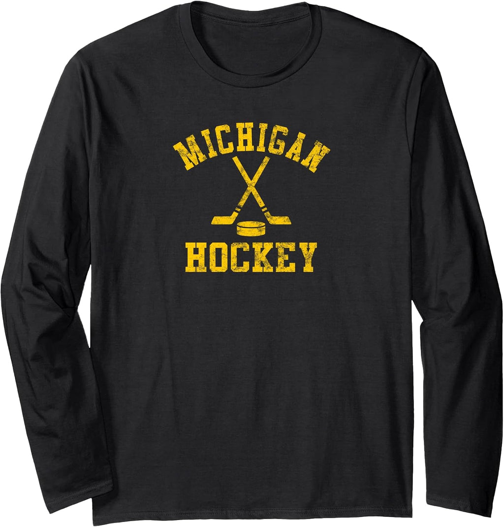 Vintage Michigan Hockey Merch - Adult & Kids T-Shirts, Sweatshirts & Hoodies apparel design preview 1