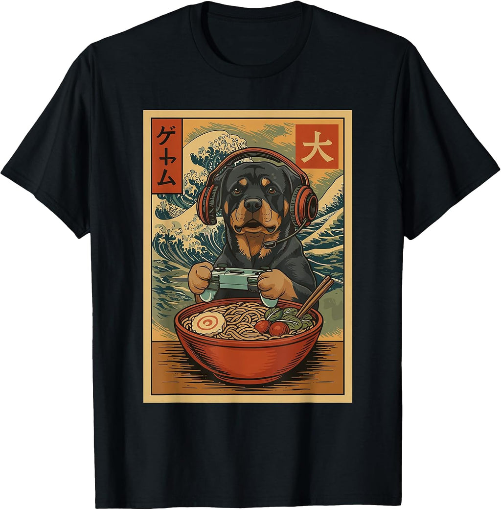 Cute Japanese Gaming Dog Apparel Gifts Graphic - Adult & Kids T-Shirts, Sweatshirts & Hoodies apparel design preview 1