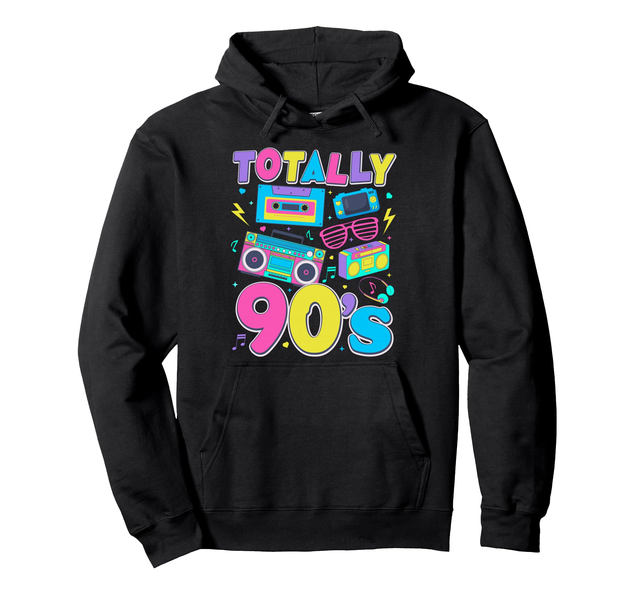 Totally 90S 1990S Cassette Tape Hoodie - Fun Novelty Design for Adults - T-Shirt, Sweatshirt, Hoodie