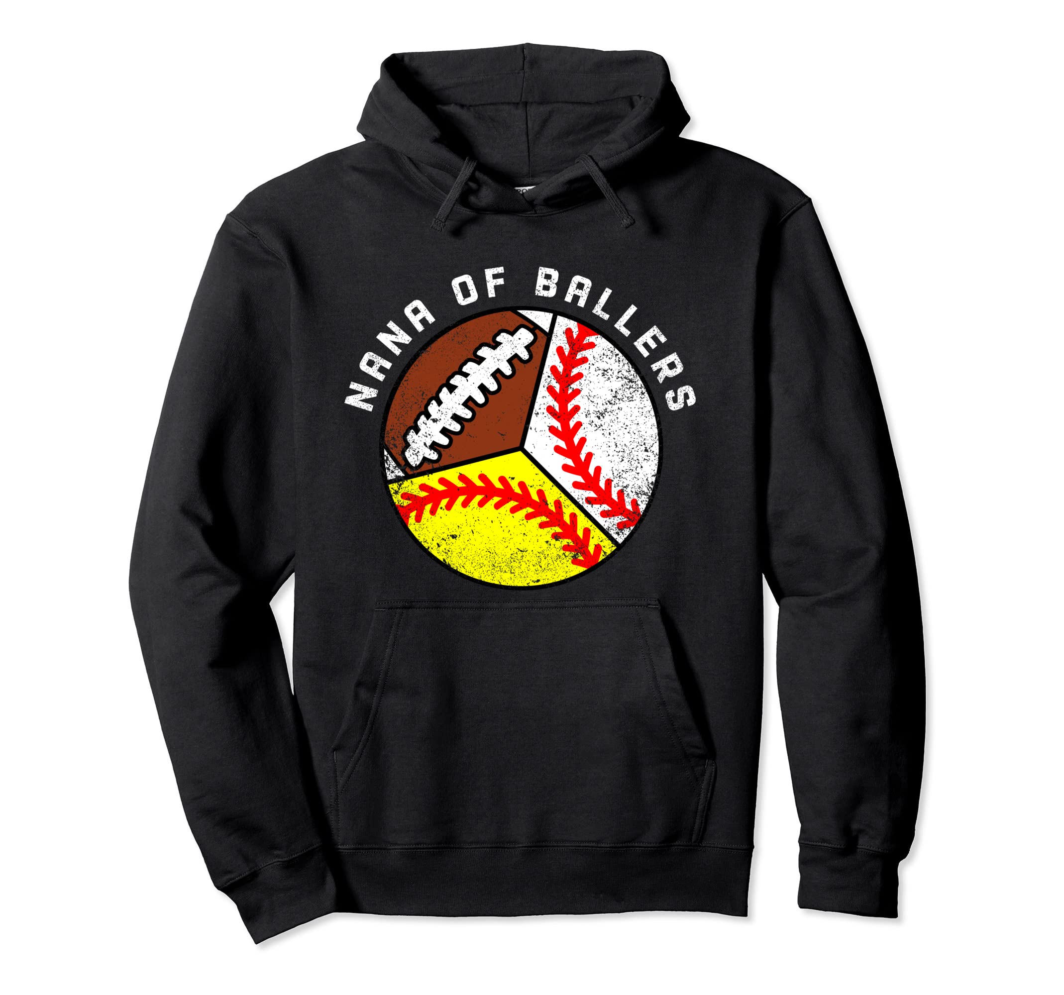 Nana Ballers Funny Baseball Softball Hoodie - Novelty Apparel for Adults - T-Shirt, Sweatshirt, Hoodie