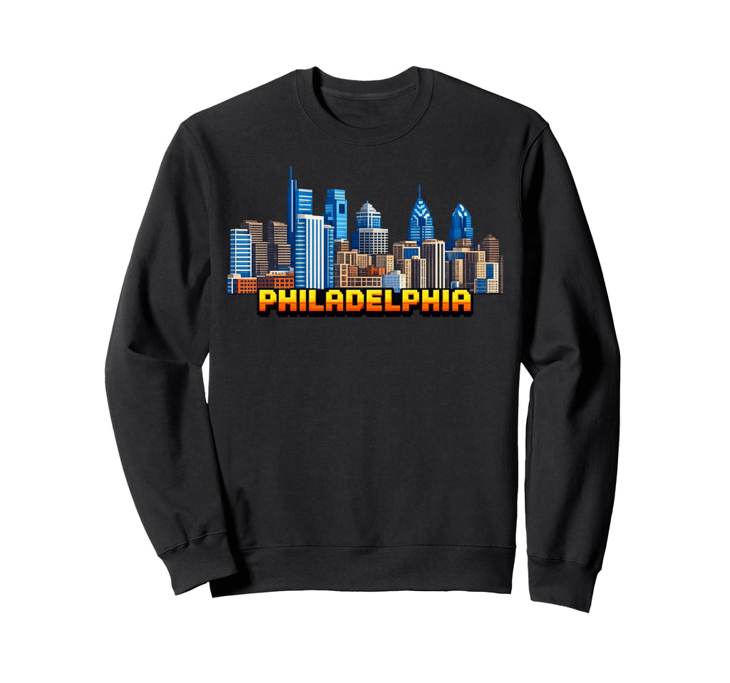 Philadelphia 8 Bit Video Arcade Sweatshirt - Fun Novelty Design Unisex - T-Shirt, Sweatshirt, Hoodie