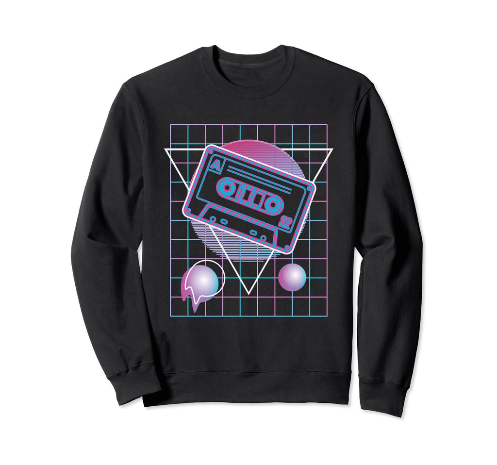 Vaporwave 80S 90S Mixtape Cassette Sweatshirt - Unique Graphic Men Women - T-Shirt, Sweatshirt, Hoodie