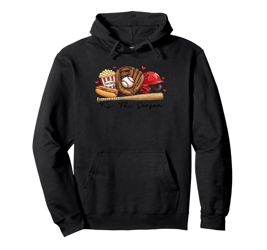 Tis Season Baseball Game Eat Sleep Hoodie - Casual Everyday Wear Unisex - T-Shirt, Sweatshirt, Hoodie