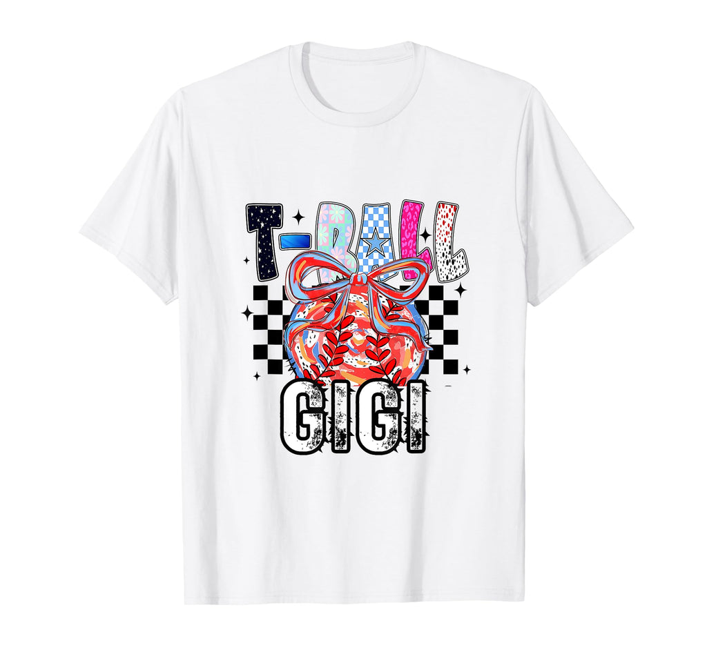 T Ball Baseball Checkered Gigi T-Shirt - Aesthetic Graphic for Adults - T-Shirt, Sweatshirt, Hoodie
