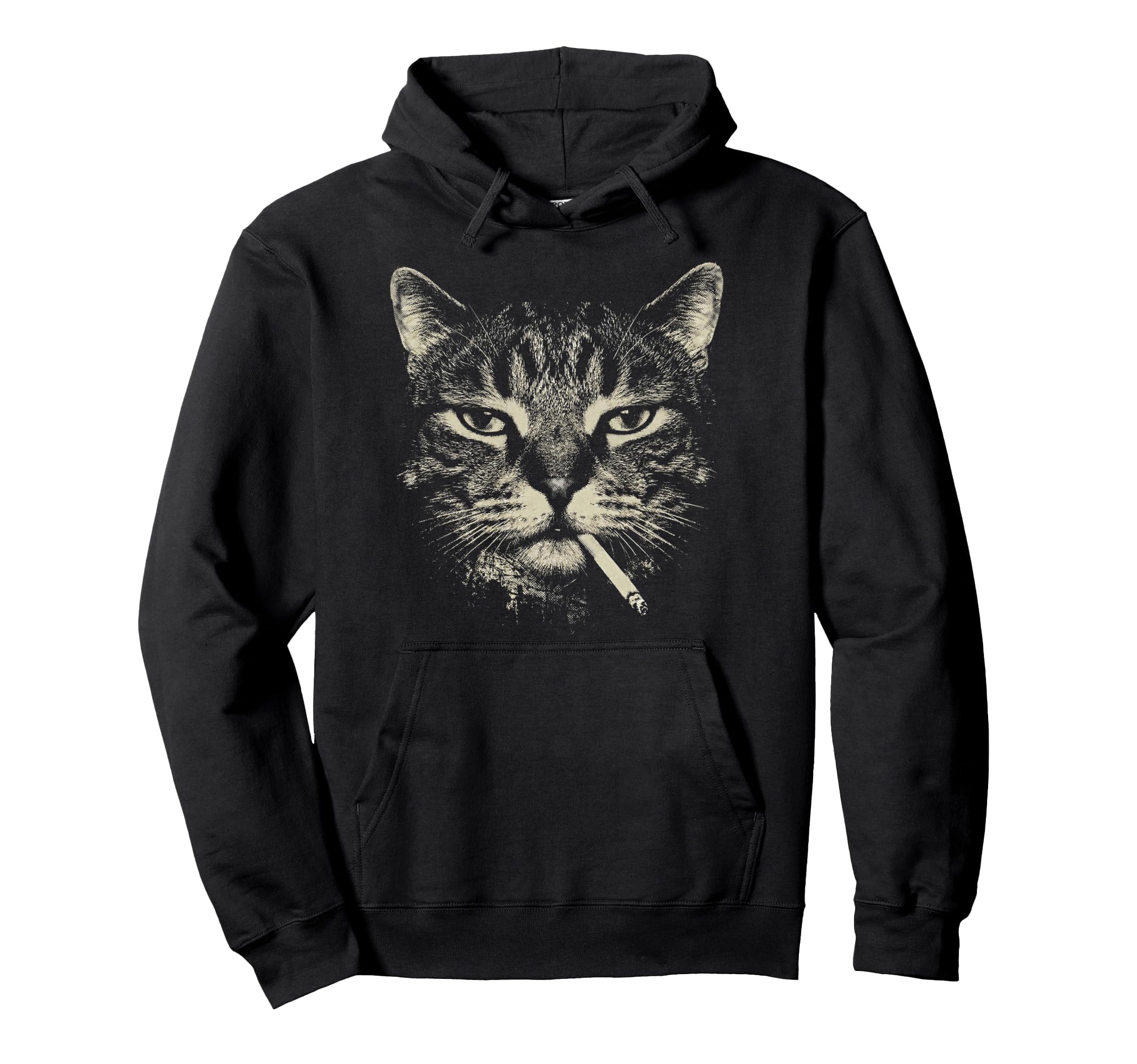 Funny Tabby Cat Smoking Cigarette Hoodie - Aesthetic Graphic Men Women - T-Shirt, Sweatshirt, Hoodie