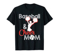 Baseball And Cheer Mom Baseball Lover T-Shirt - Novelty Apparel Unisex - T-Shirt, Sweatshirt, Hoodie