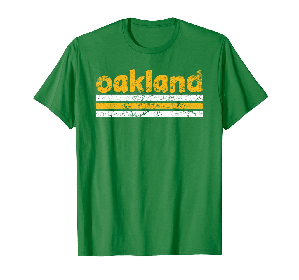 Oakland California Three Stripe Weathered T-Shirt - Trendy Graphic Unisex - T-Shirt, Sweatshirt, Hoodie