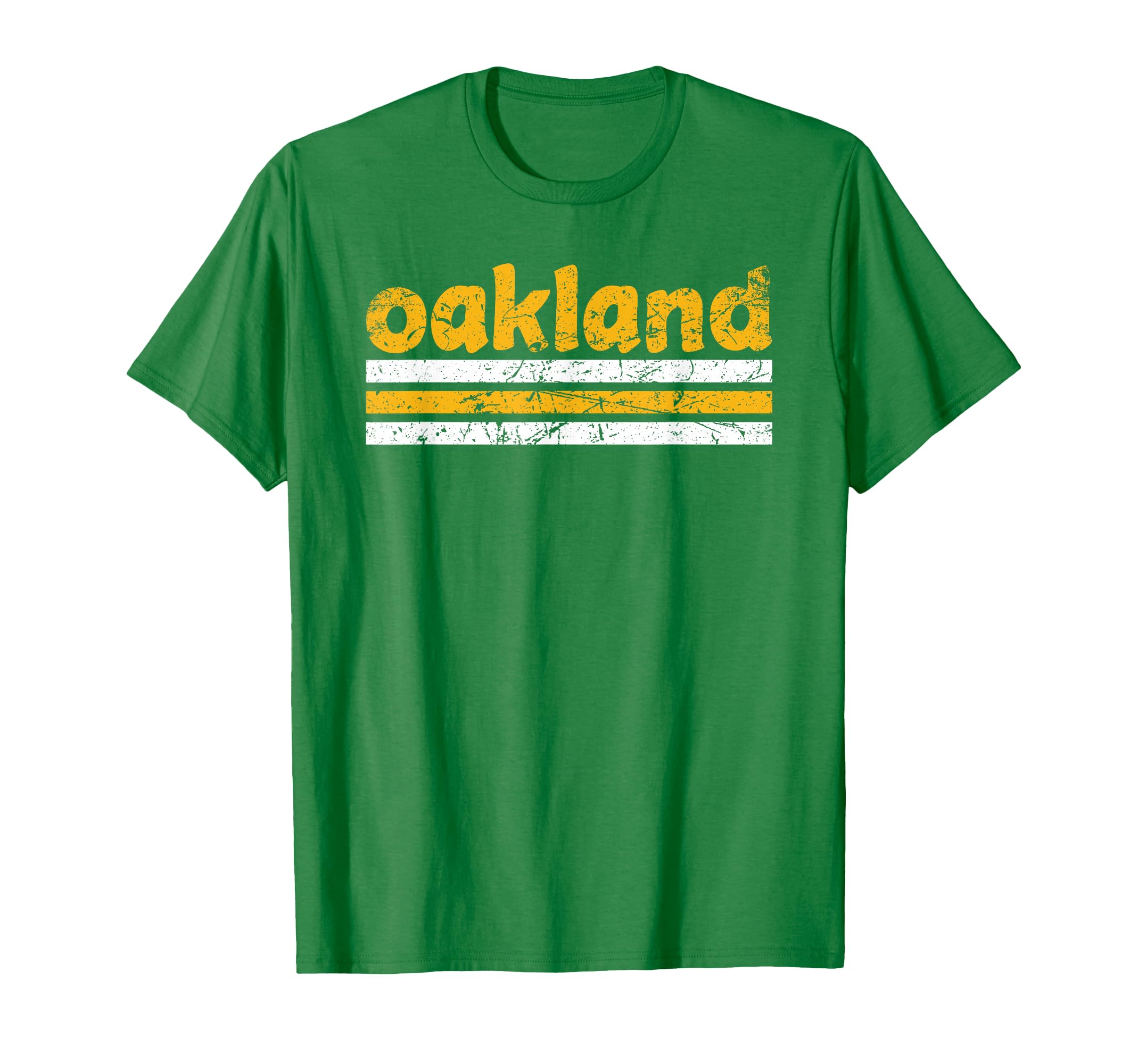 Oakland California Three Stripe Weathered T-Shirt - Trendy Graphic Unisex - T-Shirt, Sweatshirt, Hoodie