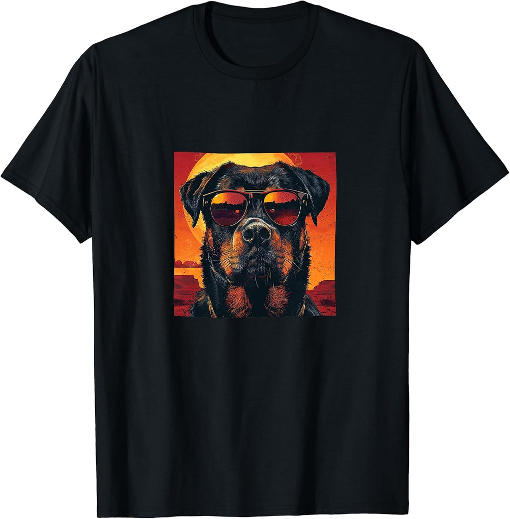 Rottweiler Sunglasses Retro Colorful Merch - Adult & Kids T-Shirts, Sweatshirts & Hoodies apparel design preview 1