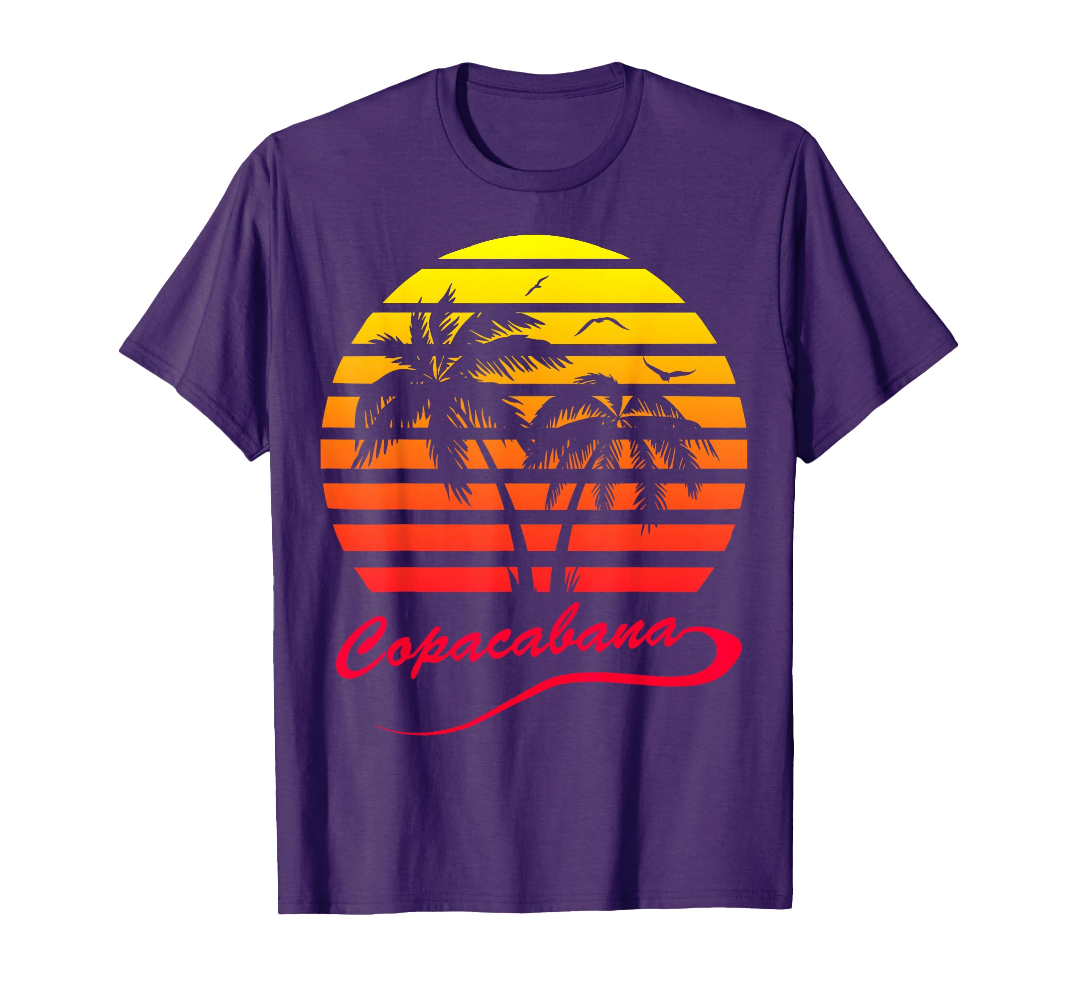 Copacabana Summer Palm Trees 80S T-Shirt - Streetwear Style for Adults - T-Shirt, Sweatshirt, Hoodie