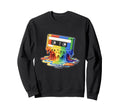 Melting Rainbow Cassette Mixtape Sweatshirt - Graphic Print Unisex - T-Shirt, Sweatshirt, Hoodie