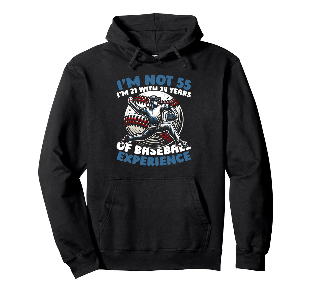 55 Years Old Baseball Player Team Hoodie - Custom Art Print Men Women - T-Shirt, Sweatshirt, Hoodie