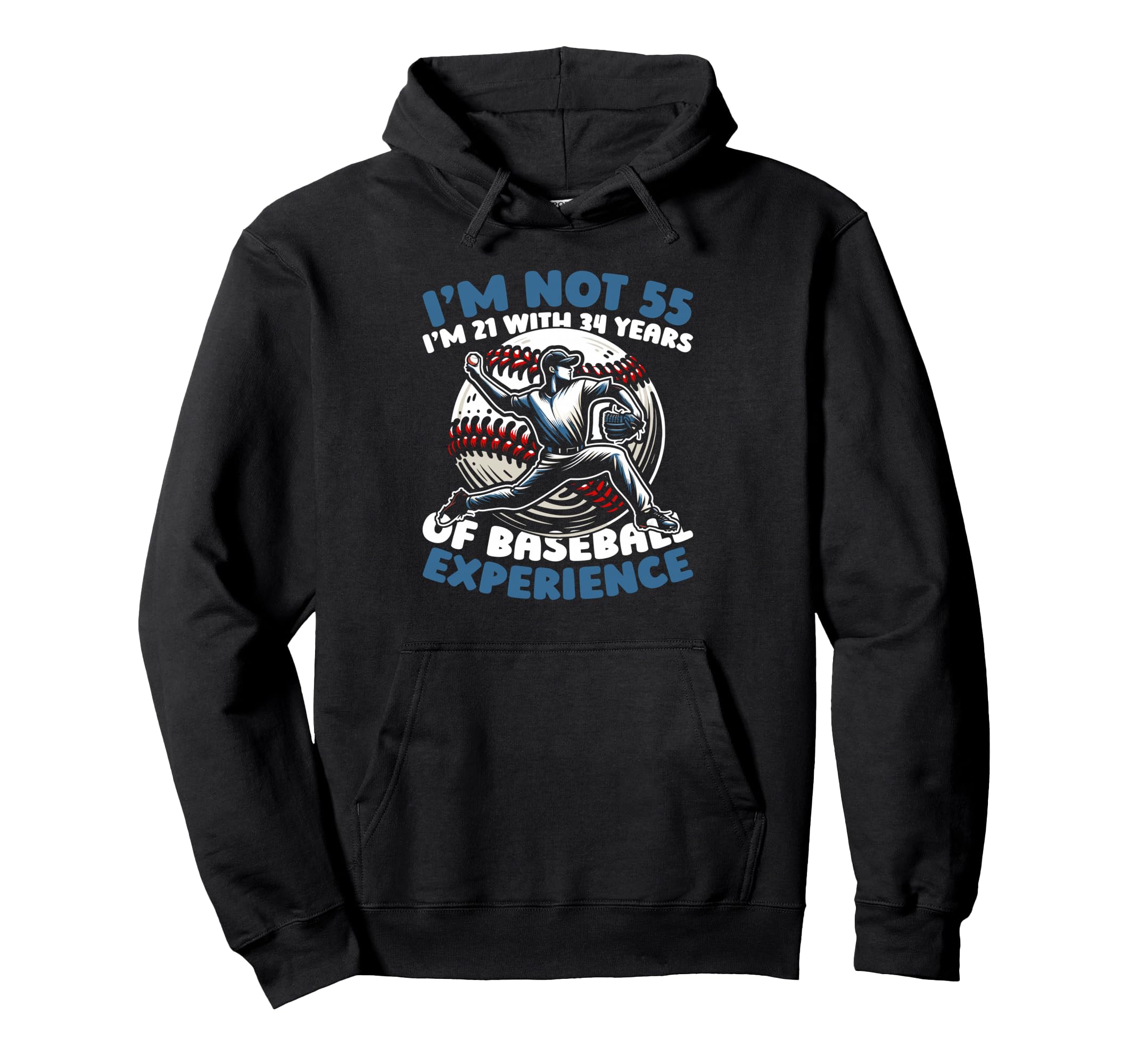 55 Years Old Baseball Player Team Hoodie - Custom Art Print Men Women - T-Shirt, Sweatshirt, Hoodie