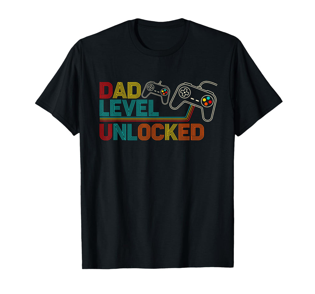 Gamer Dad Level Unlocked Fathers Day T-Shirt - Novelty Apparel Unisex - T-Shirt, Sweatshirt, Hoodie