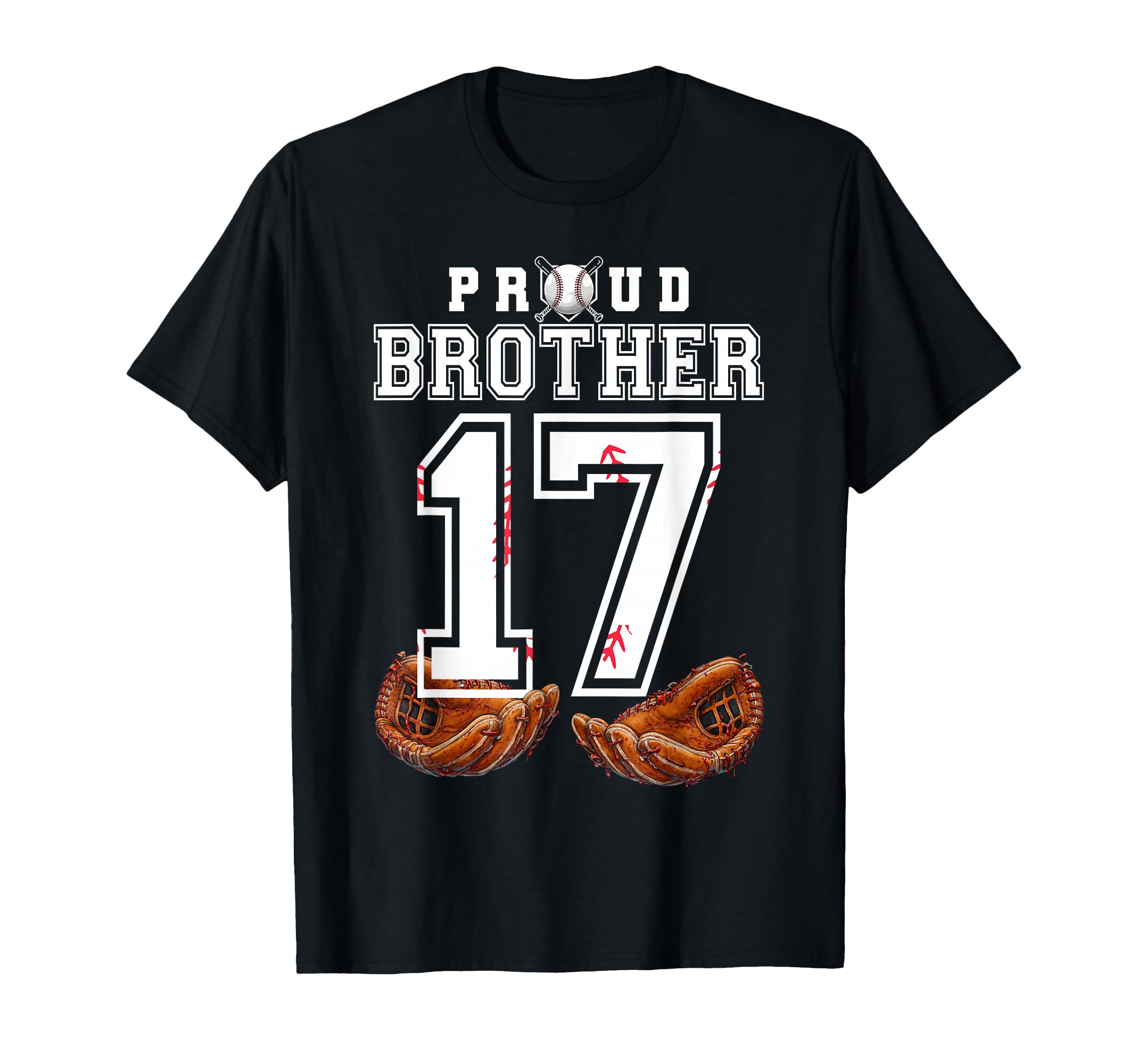 Proud Brother Baseball Player T-Shirt - Casual Everyday Wear Men Women - T-Shirt, Sweatshirt, Hoodie