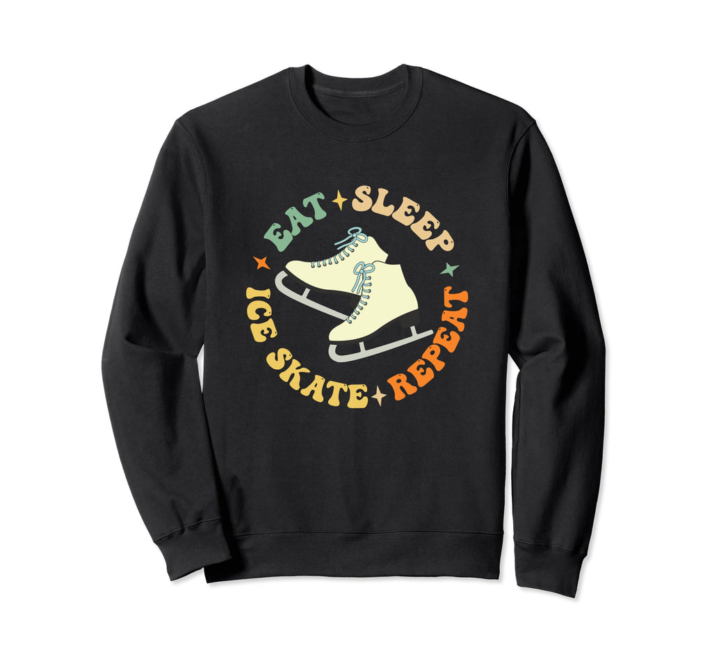 Eat Sleep Skate Repeat Figure Ice Sweatshirt - Custom Art Print Men Women - T-Shirt, Sweatshirt, Hoodie
