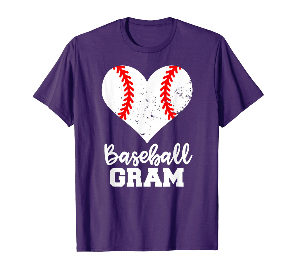 Baseball Gram Funny Baseball Heart Grandma T-Shirt - Graphic Print Unisex - T-Shirt, Sweatshirt, Hoodie