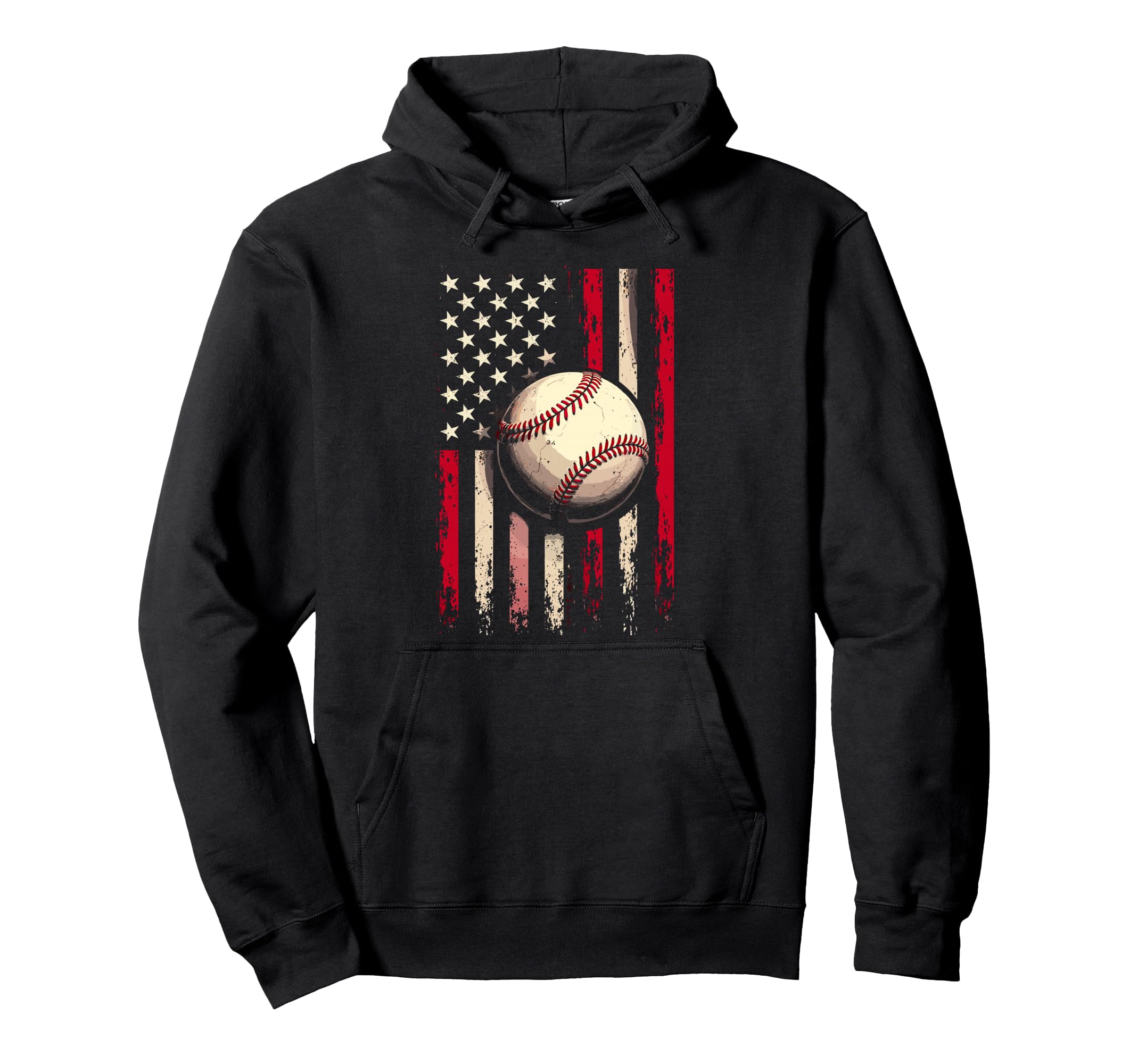 Baseball Us Flag Baseball Lover Dad Hoodie - Unique Graphic for Adults - T-Shirt, Sweatshirt, Hoodie