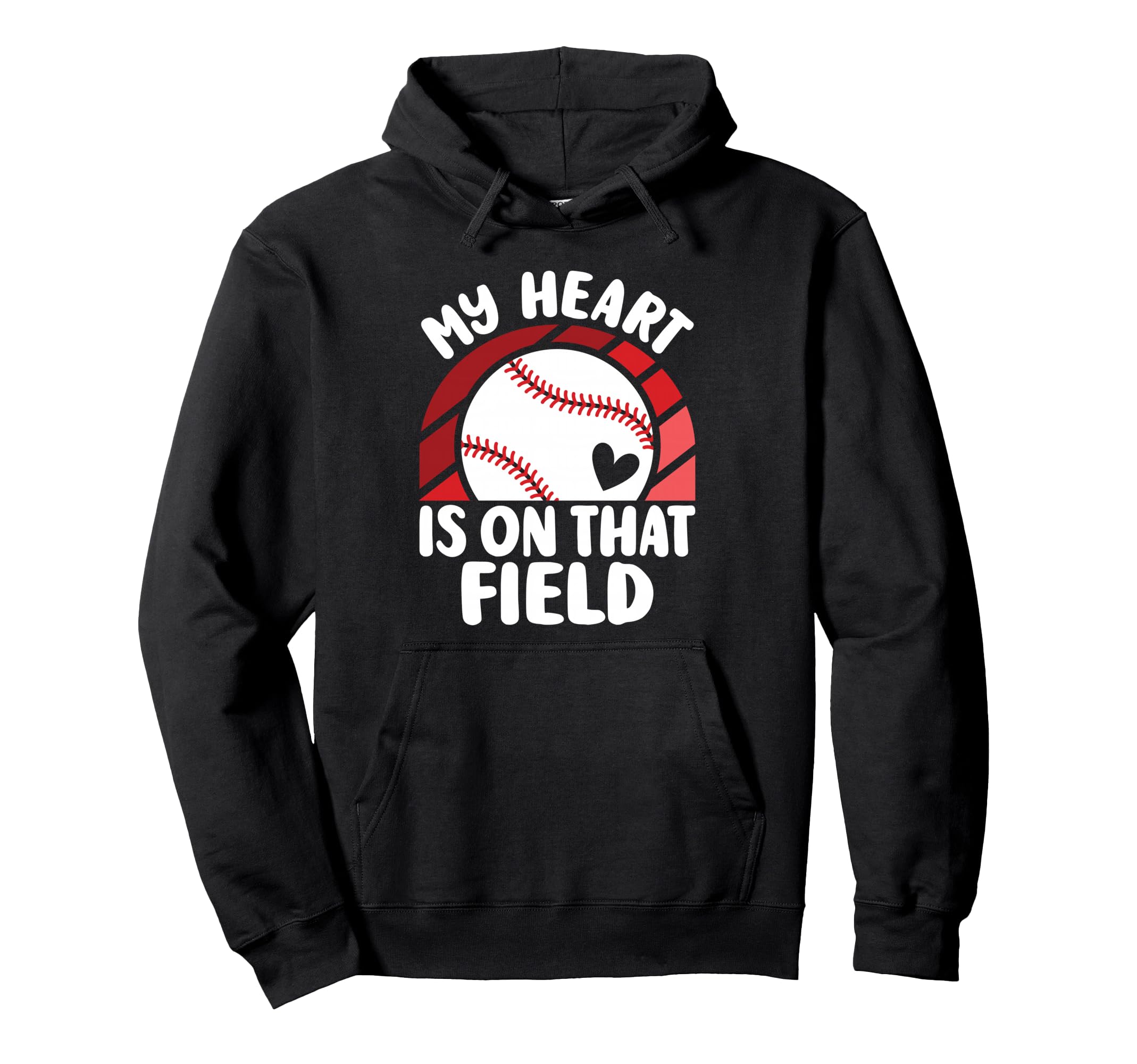 My Heart Is That Field Baseball Mom Hoodie - Casual Everyday Wear Men Women - T-Shirt, Sweatshirt, Hoodie