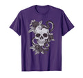 Skull Snake Rose Art Old School Tattoo T-Shirt - Custom Art Print Men Women - T-Shirt, Sweatshirt, Hoodie
