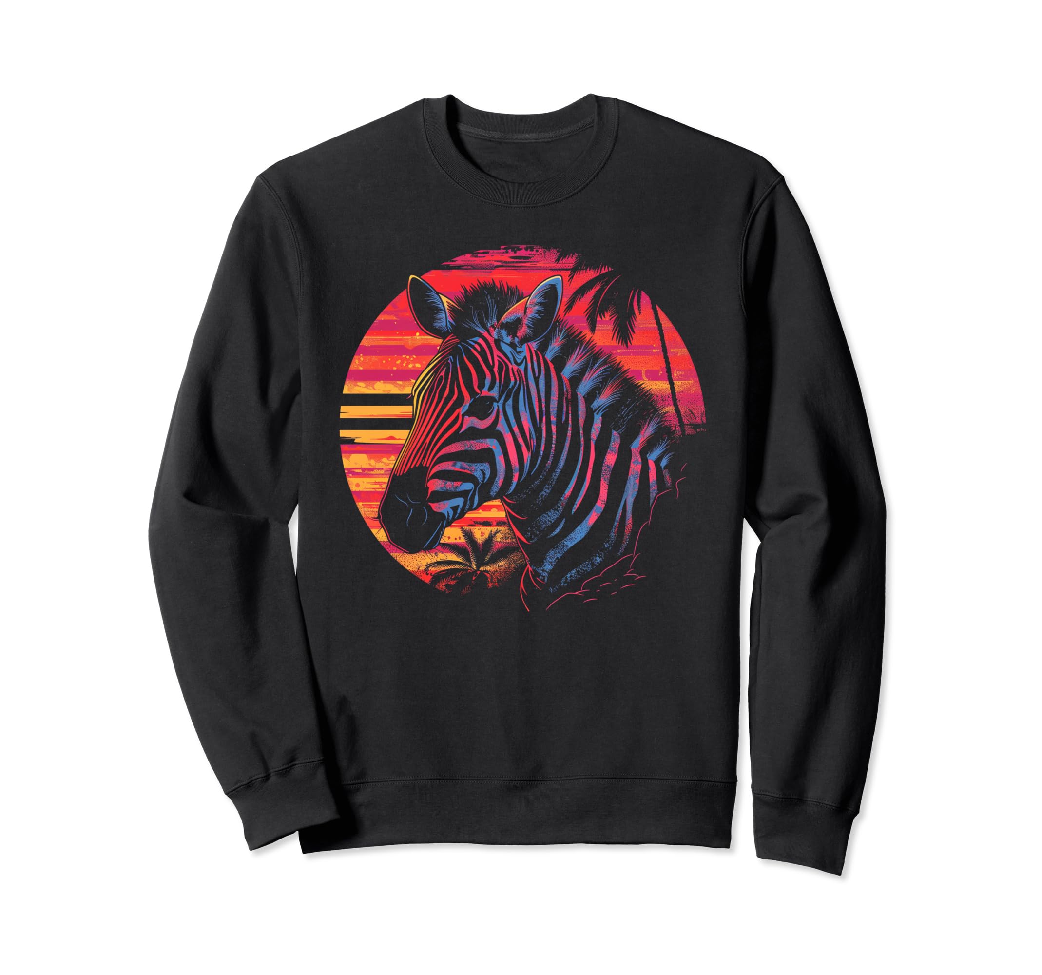 Zebra Vaporwave Aesthetic Sweatshirt - Minimalist Print Men Women - T-Shirt, Sweatshirt, Hoodie