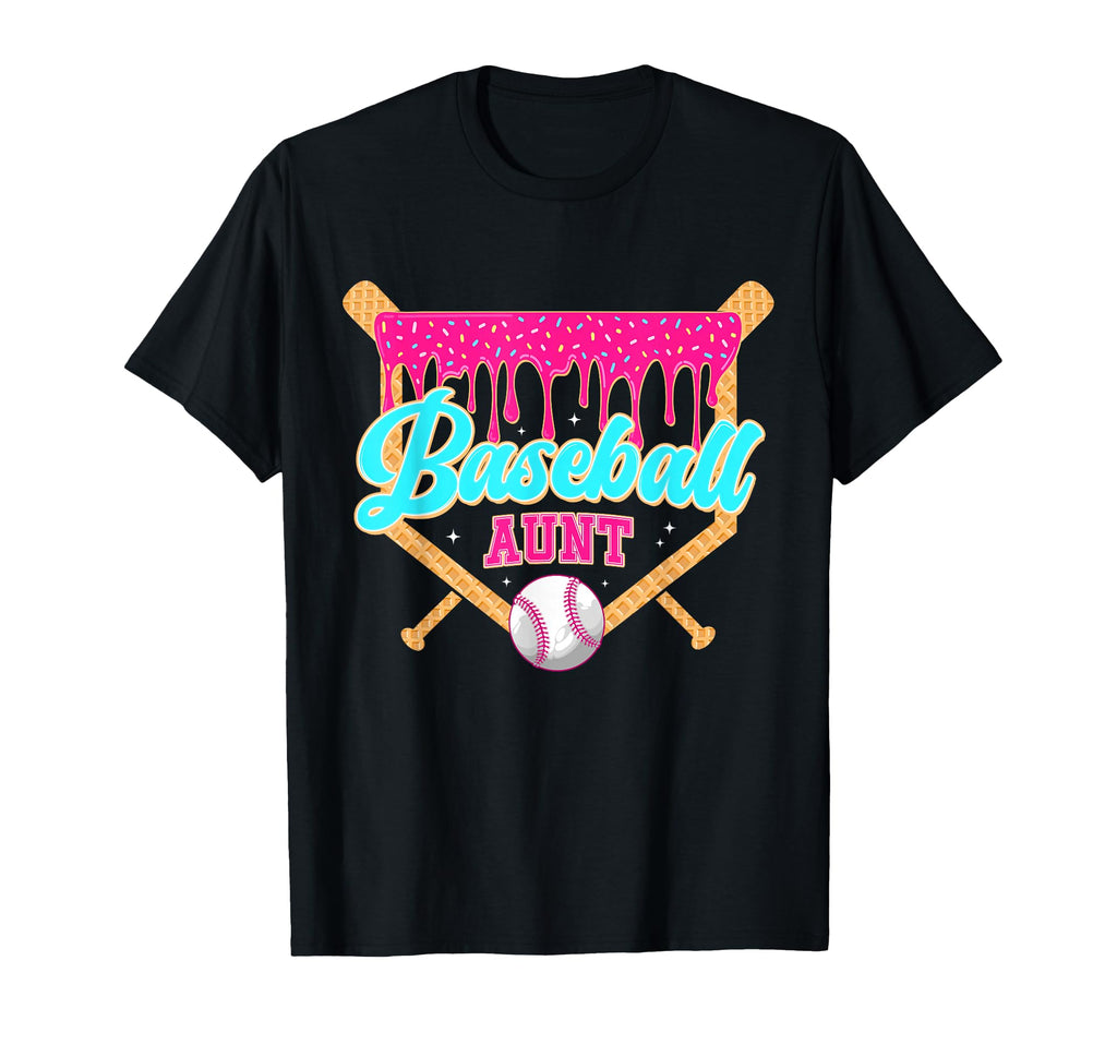 Baseball Aunt Ice Cream Drip Softball T-Shirt - Streetwear Style Unisex - T-Shirt, Sweatshirt, Hoodie
