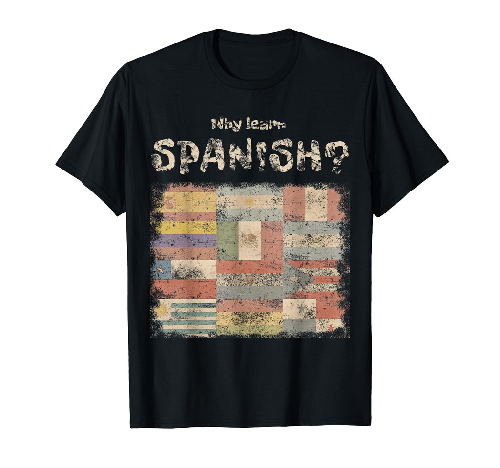 Distressed Spanish Speaking Country Flags T-Shirt - Custom Art Print Unisex - T-Shirt, Sweatshirt, Hoodie
