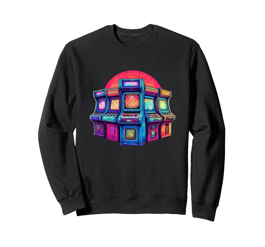 80S Arcade Gaming Machine Video Sweatshirt - Novelty Apparel for Adults - T-Shirt, Sweatshirt, Hoodie
