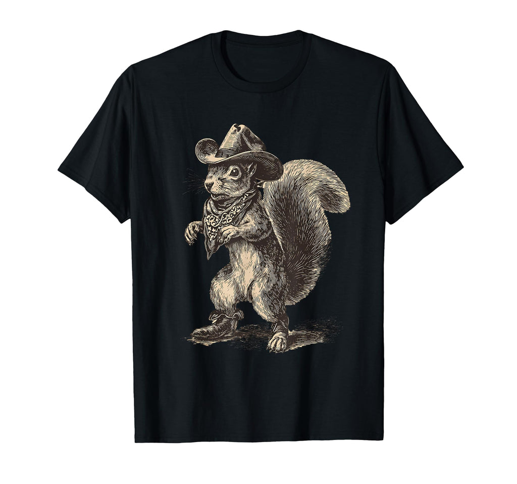 Squirrel Cowboy Rodeo Cowgirl Western T-Shirt - Novelty Apparel Men Women - T-Shirt, Sweatshirt, Hoodie