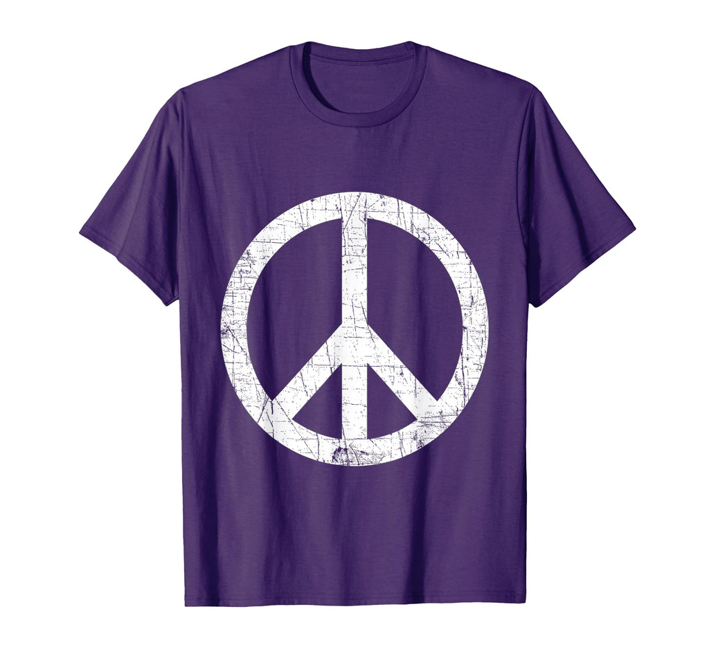 Distressed Peace Sign 60S 70S Hippie T-Shirt - Casual Everyday Wear Unisex - T-Shirt, Sweatshirt, Hoodie
