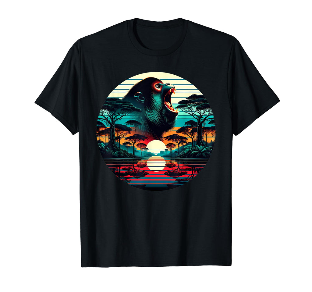 Howler Monkey Sunset Safari 70S T-Shirt - Casual Everyday Wear Unisex - T-Shirt, Sweatshirt, Hoodie