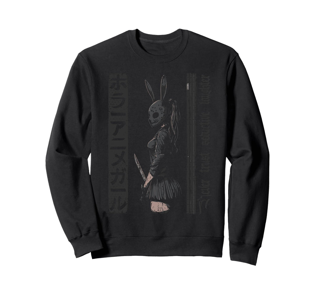Anime Horror Bunny Aesthetic Soft Sweatshirt - Fun Novelty Design Unisex - T-Shirt, Sweatshirt, Hoodie