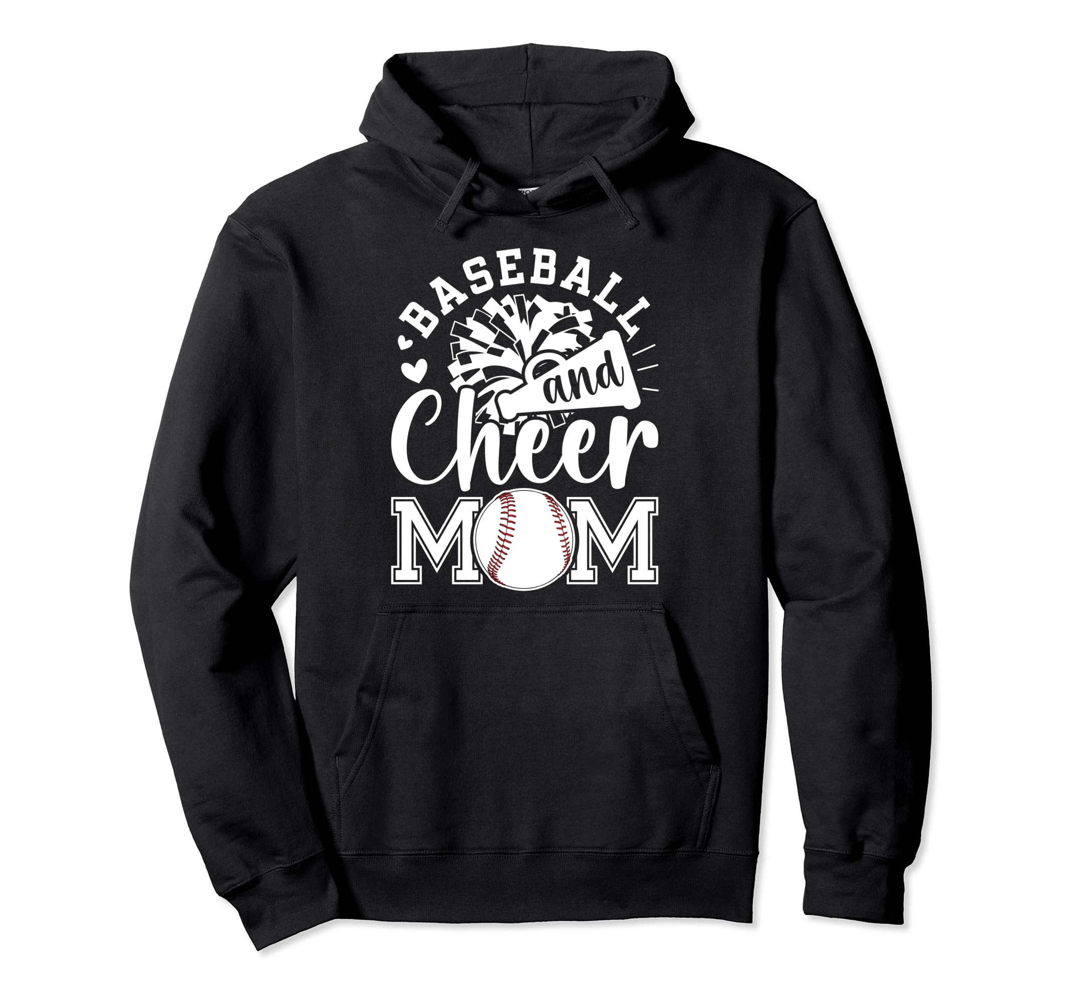 Baseball And Cheer Mom Hoodie - Casual Everyday Wear Men Women - T-Shirt, Sweatshirt, Hoodie