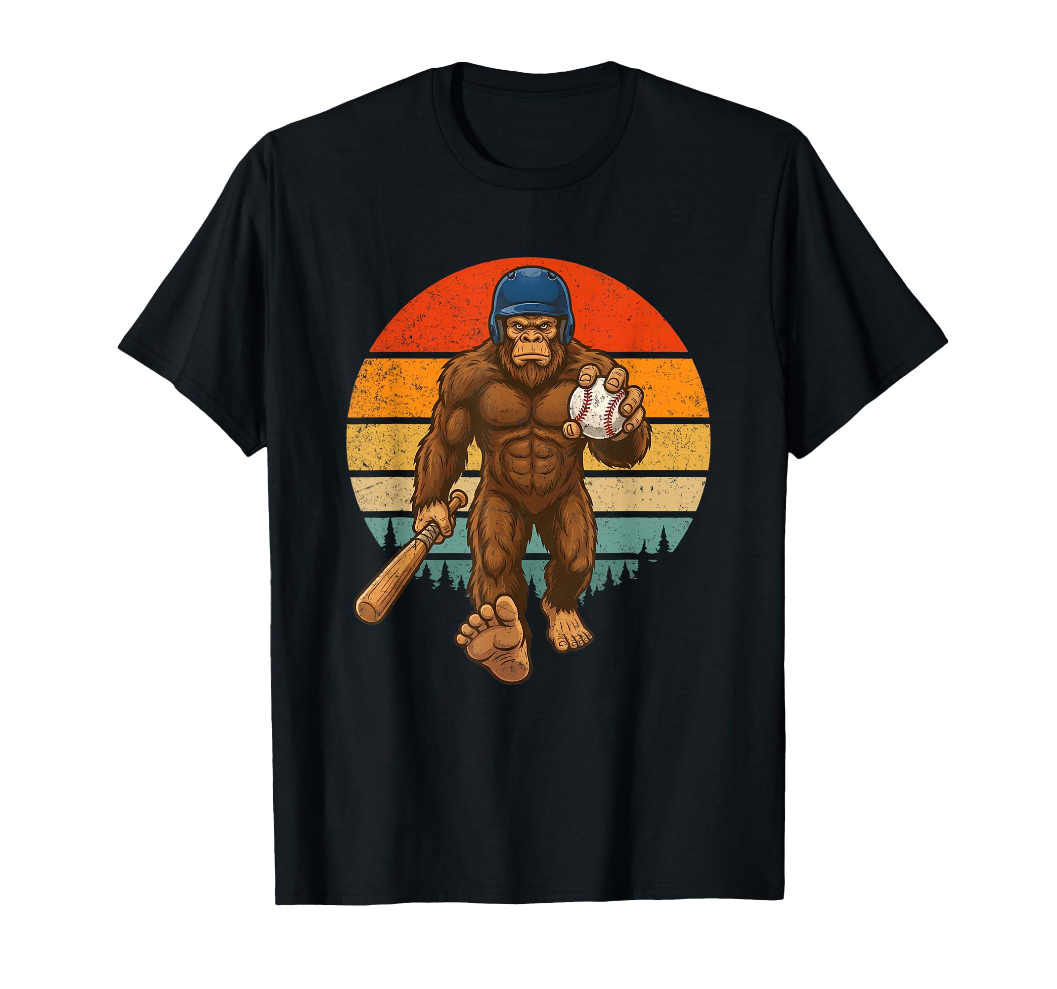 Funny Bigfoot Baseball Player Dad T-Shirt - Minimalist Print for Adults - T-Shirt, Sweatshirt, Hoodie