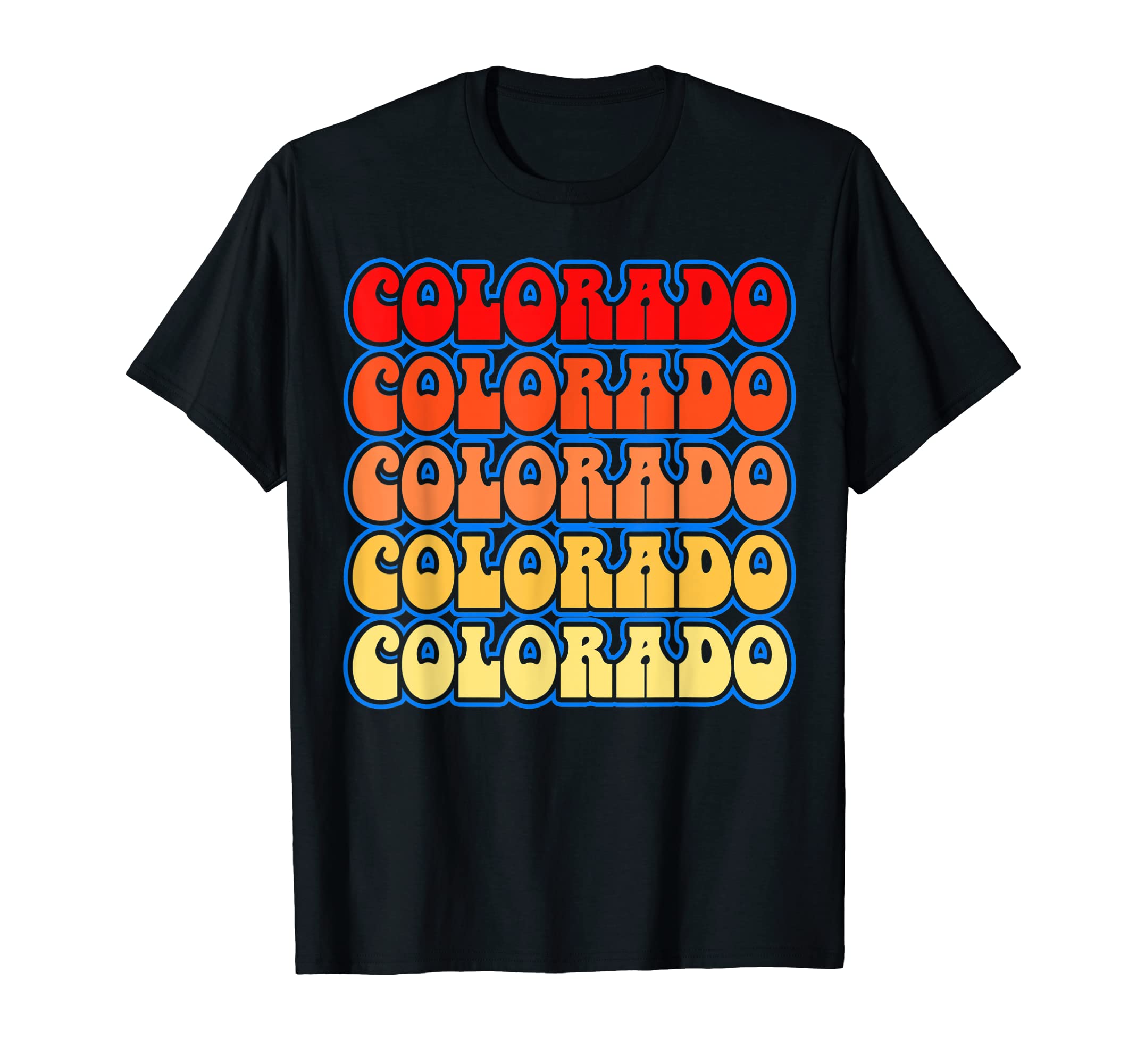 Colorado Flag Typography 70S T-Shirt - Casual Everyday Wear for Adults - T-Shirt, Sweatshirt, Hoodie
