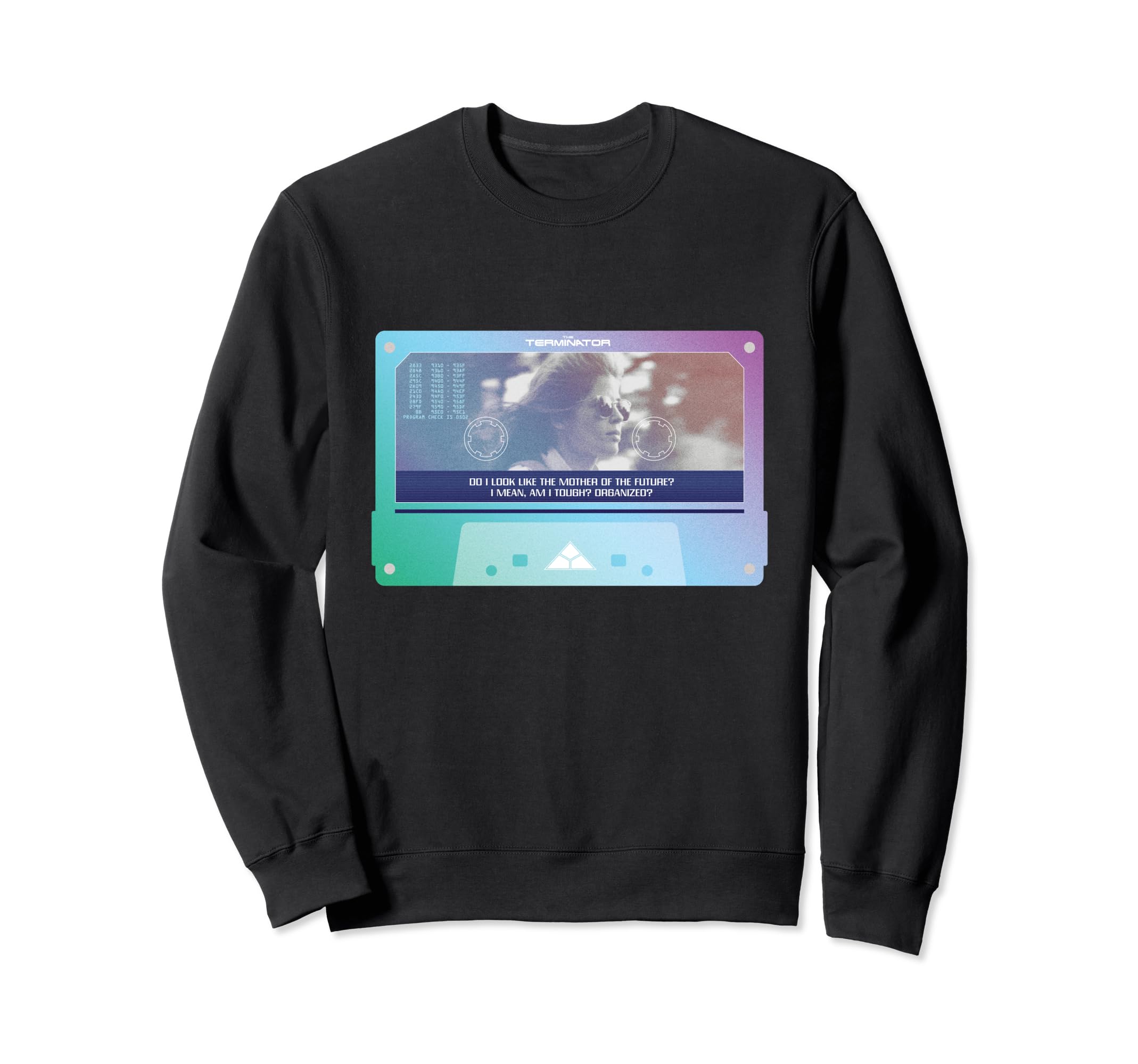 Terminator Sarah Connor Cassette Sweatshirt - Novelty Apparel Men Women - T-Shirt, Sweatshirt, Hoodie