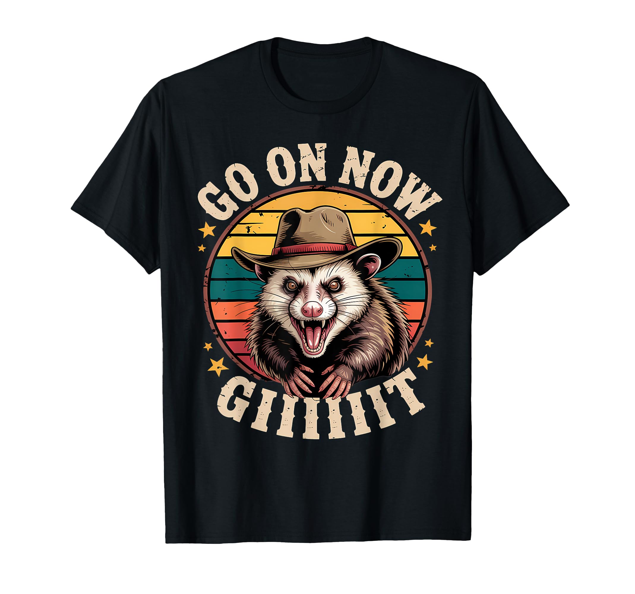 Go Now Git Western Country Possum T-Shirt - Graphic Print for Adults - T-Shirt, Sweatshirt, Hoodie
