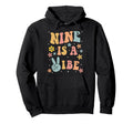 Nine Is Vibe Boho 9Th Birthday Hoodie - Fun Novelty Design for Adults - T-Shirt, Sweatshirt, Hoodie