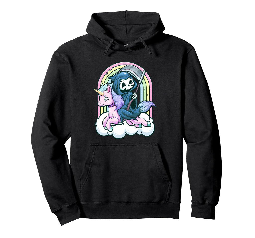 Kawaii Pastel Goth Creepy Unicorn Grim Hoodie - Novelty Apparel Men Women - T-Shirt, Sweatshirt, Hoodie