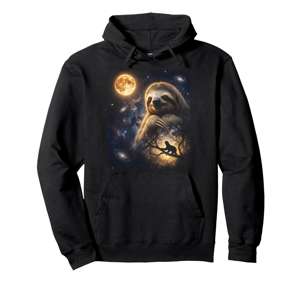 90S Sloth Howling Moon Y2K Aesthetic Hoodie - Fun Novelty Design Unisex - T-Shirt, Sweatshirt, Hoodie